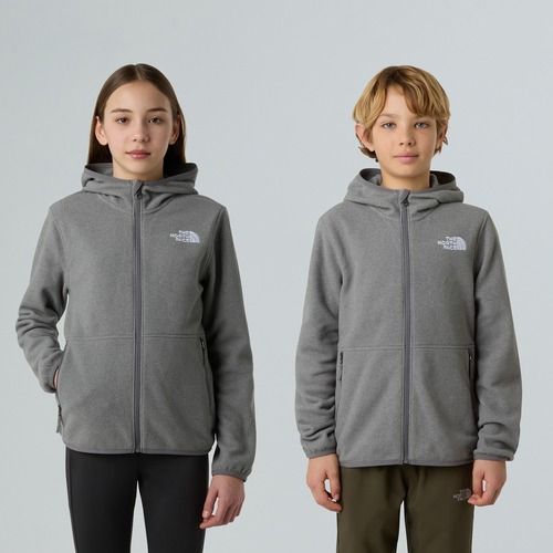 Bluză fleece pentru copii The North Face Teen Glacier Full Zip Hoodie mid grey heather