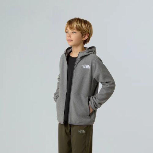 Bluză fleece pentru copii The North Face Teen Glacier Full Zip Hoodie mid grey heather