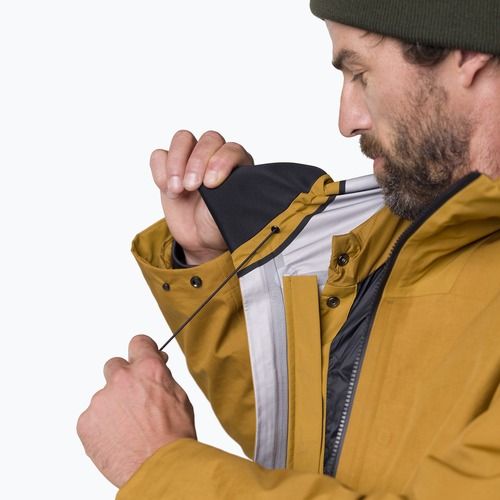 Geacă de ploaie pentru bărbați Salewa Fanes 3L Ptx Hemp 2/1 Parka golden brown int.7020