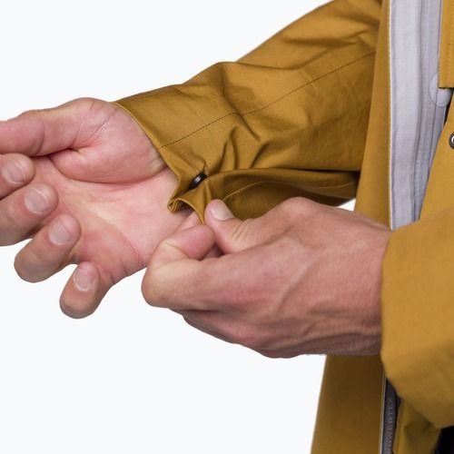 Geacă de ploaie pentru bărbați Salewa Fanes 3L Ptx Hemp 2/1 Parka golden brown int.7020