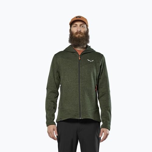 Bluză de trekking pentru bărbați Salewa Puez Rocca Polarlite Hood dark olive