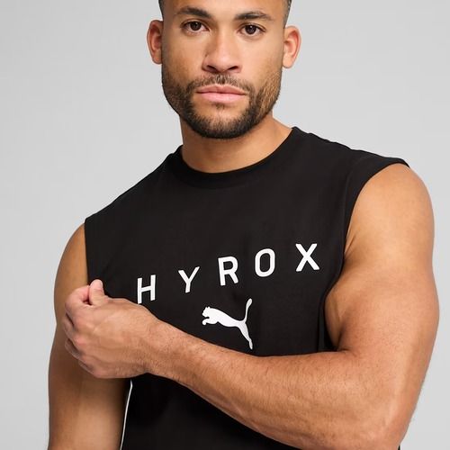 Tricou de antrenament pentru bărbați PUMA x HYROX Cutoff Tank negru