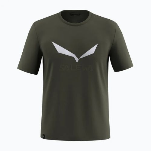 Tricou pentru bărbați Salewa Solidlogo Dry dark olive