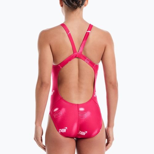 Costum de baie întreg pentru femei Nike Hydrastrong Fastback rush pink