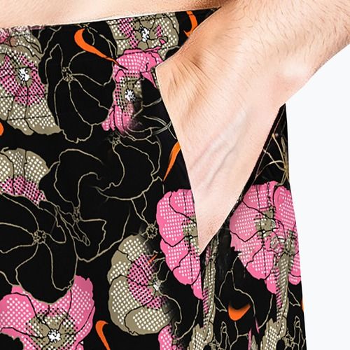 Șorturi de baie pentru bărbați Nike Multi Poppy Print 5" Volley black