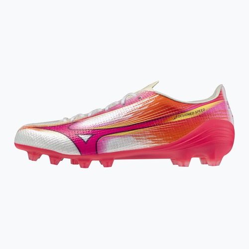 Încălțăminte de fotbal Mizuno Alpha III Japan FG white/fuchsia purple