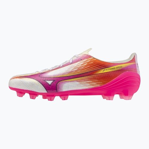 Încălțăminte de fotbal Mizuno Alfa III Pro FG white/fuchsia purple