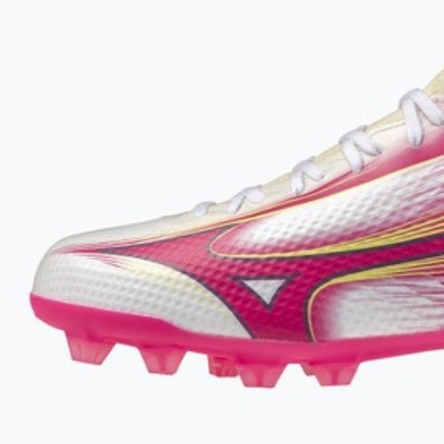 Încălțăminte de fotbal pentru copii Mizuno Alfa III Select Jr FG white/fuchsia purple