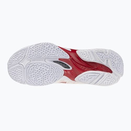 Încălțăminte de volei pentru femei Mizuno Wave Lightning Elite Mid white/rose elegance/lava falls