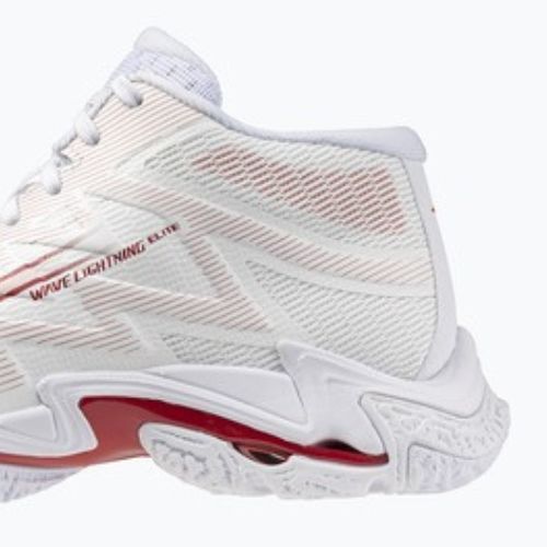 Încălțăminte de volei pentru femei Mizuno Wave Lightning Elite Mid white/rose elegance/lava falls