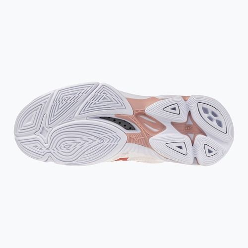 Încălțăminte de volei pentru femei Mizuno Wave Lightning Pro Mid white/rose elegance/lava falls