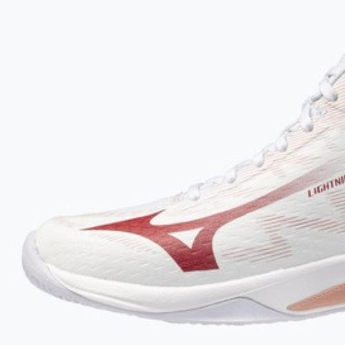 Încălțăminte de volei pentru femei Mizuno Lightning Select Mid white/rose elegance/lava falls