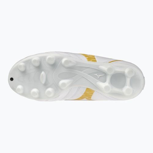 Încălțăminte de fotbal pentru copii Mizuno Monarcida Neo III Select FG white/mp gold