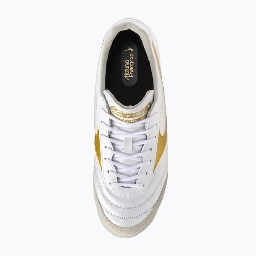 Încălțăminte de fotbal Mizuno Morelia Sala Elite TF white/football gold/galaxy silver