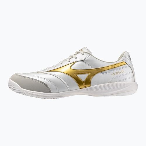 Încălțăminte de fotbal Mizuno Morelia Sala Pro IN white/football gold/galaxy sil