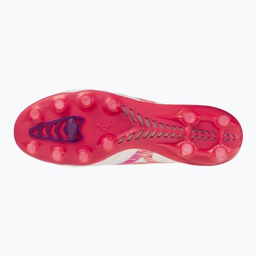 Încălțăminte de fotbal Mizuno Morelia Neo IV Beta Elite FG white/pink tetra/fuchsia purple