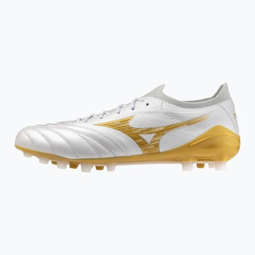 Încălțăminte de fotbal Mizuno Morelia Neo IV Beta Japan AG white/mp gold/cool gray 3c