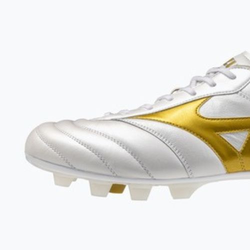 Încălțăminte de fotbal Mizuno Morelia II Elite FG white/football gold/galaxy silver