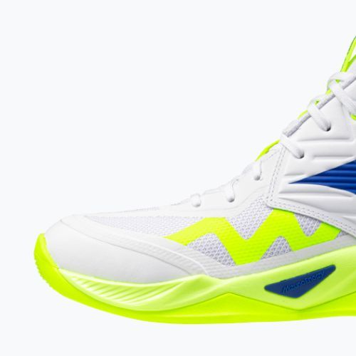 Încălțăminte de volei Mizuno Wave Momentum Pro Mid white/lightning yellow/dazzling blue