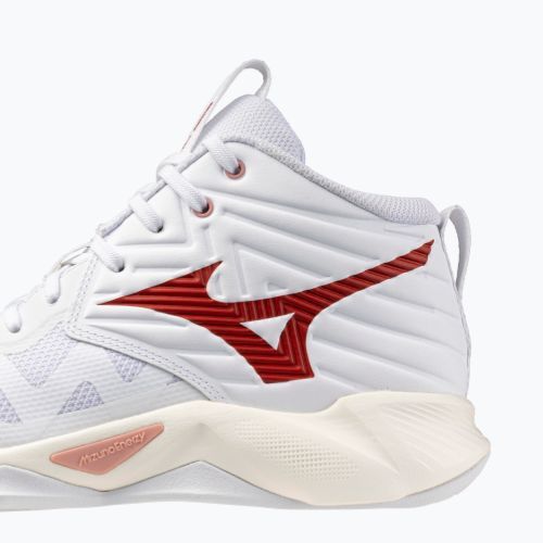 Încălțăminte de volei pentru femei Mizuno Wave Momentum Pro Mid white/rose elegance/lava falls