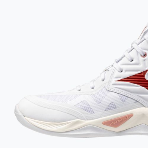 Încălțăminte de volei pentru femei Mizuno Wave Momentum Pro Mid white/rose elegance/lava falls