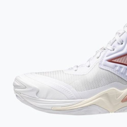 Încălțăminte de volei pentru femei Mizuno Wave Momentum Elite Mid white/rose elegance/lava falls