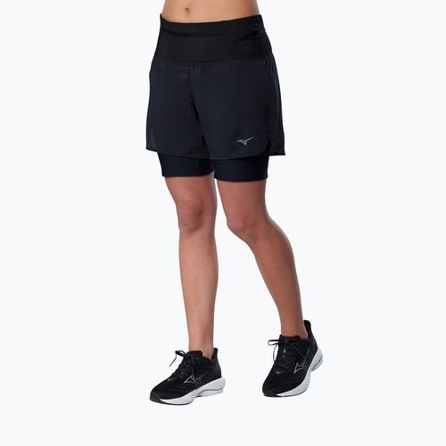 Pantaloni scurți de alergare pentru femei Mizuno Trail Multipocket 2in1 black