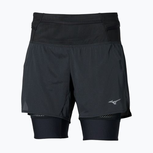 Pantaloni scurți de alergare pentru femei Mizuno Trail Multipocket 2in1 black