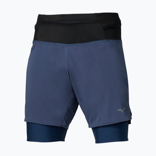 Pantaloni scurți de alergare pentru bărbați Mizuno Trail Multipocket 2in1 estate blue