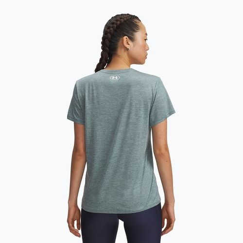 Tricou de antrenament pentru femei Under Armour Tech V-Twist jasper blue/white