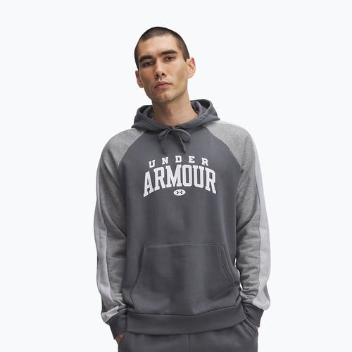 Hanorac pentru bărbați Under Armour Rival Fleece Colorblock Hoodie castlerock/mod gray/white