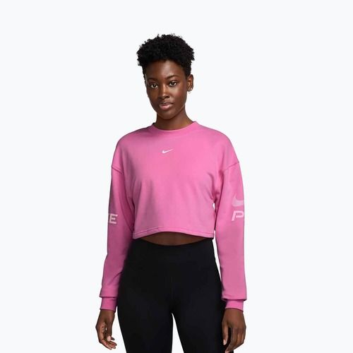 Bluză de antrenament pentru femei Nike Pro Dri-Fit Loose Crew-Neck playful pink/pink foam/white