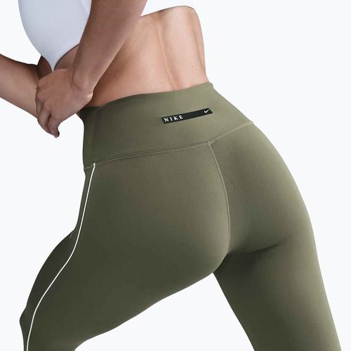 Colanți pentru femei Nike One High-Waisted medium olive/white