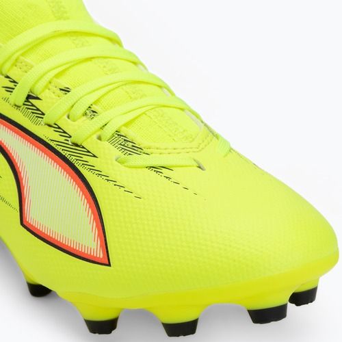 Încălțăminte de fotbal pentru copii PUMA Ultra 6 Match FG/AG Jr yellow alert/puma black/glowing red/lime squeeze