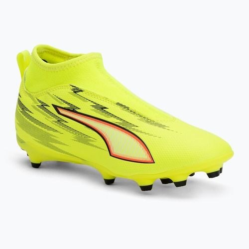Încălțăminte de fotbal pentru copii PUMA Ultra 6 Match+ LL FG/AG Jr yellow alert/puma black/glowing red/lime squeeze