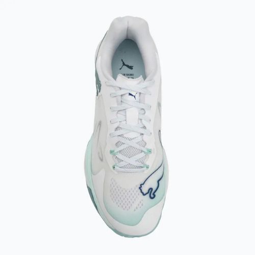 Încălțăminte de handbal pentru femei PUMA Vantage Nitro Game On puma white/baltic blue/fresh water