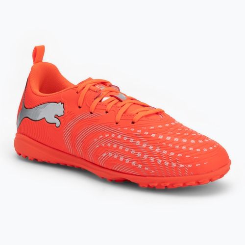 Încălțăminte de fotbal pentru copii PUMA Future 9 Play TT Jr glowing red/puma white/puma black/puma silver