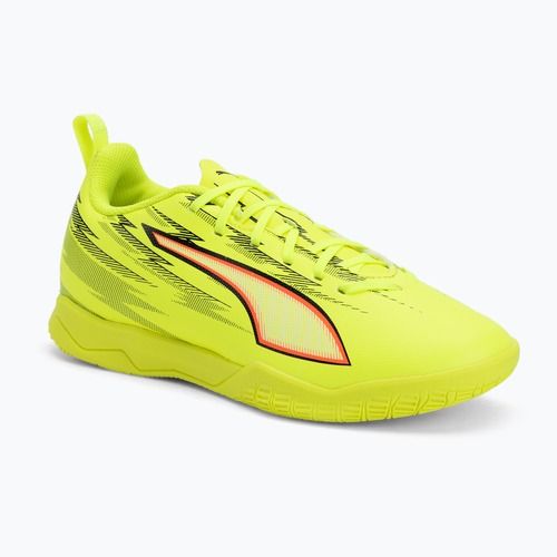 Încălțăminte de fotbal pentru copii PUMA Ultra 6 Play IT Jr yellow alert/puma black/glowing red/lime squeeze