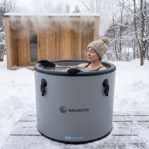 Bazin pentru băi reci AQUASTIC BrrFree 382 l dropstitch gray