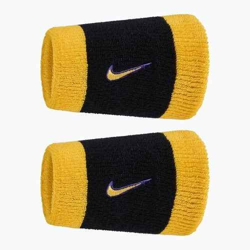 Benzi de încheietură Nike Swoosh Classic Doublewide Wristbands 2 buc black/court purple university gold