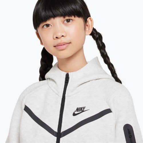 Bluză pentru copii Nike Sportswear Tech Fleece light grey/heather/black/black