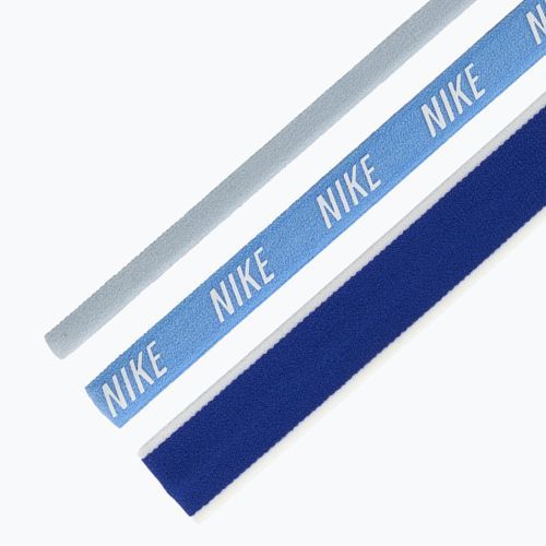 Bentiță Nike Mixed Width Headband 3 buc light armory blue/university blue/white