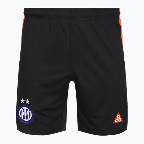 Pantaloni scurți de fotbal pentru bărbați Nike Inter Milan Stadium SE black/safety orange