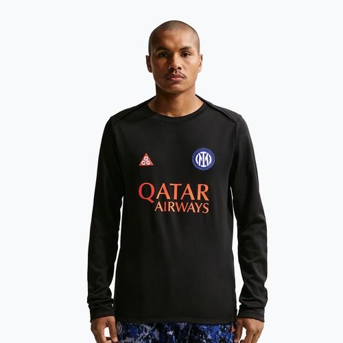 Longsleeve de fotbal pentru bărbați Nike Inter Milan Academy Pro Warm SE black/safety orange