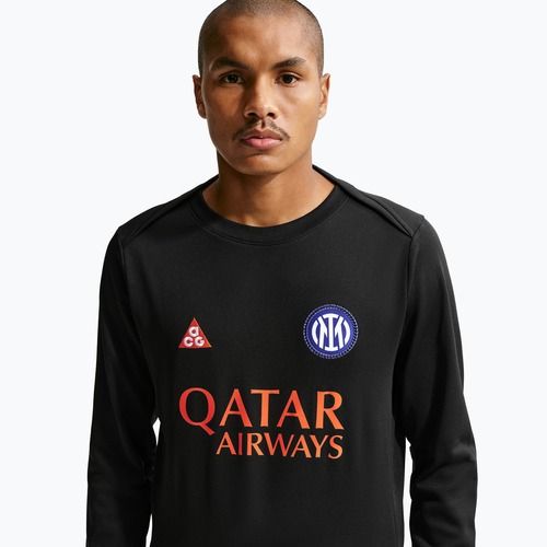 Longsleeve de fotbal pentru bărbați Nike Inter Milan Academy Pro Warm SE black/safety orange