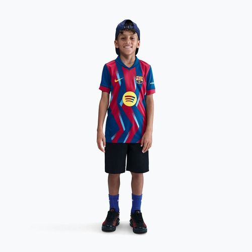 Tricou de fotbal pentru copii Nike FC Barcelona 2025/26 Stadium Fourth gym blue/gym blue/salsa red/opti yellow