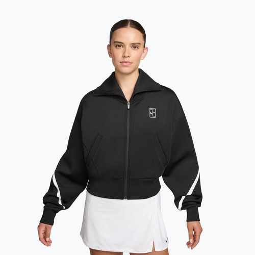 Bluză tenis damă Nike Advantage Dri-Fit FZ black/white