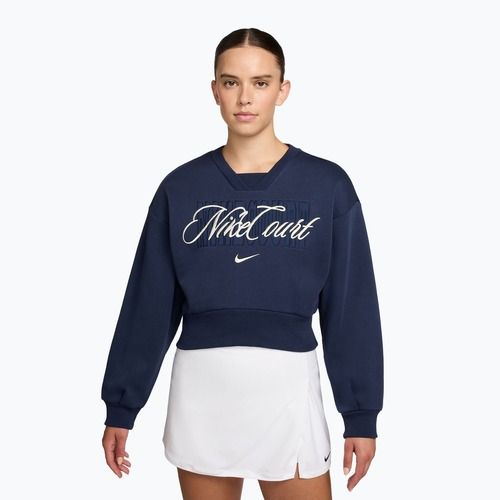 Bluză pentru femei Nike Court Collection French Terry Crew Neck midnight navy/sail