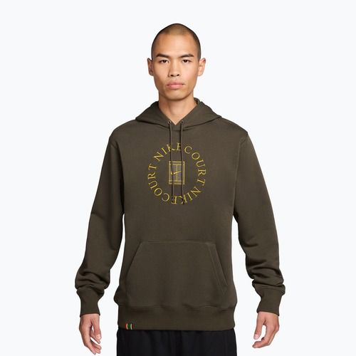 Bluză de tenis pentru bărbați Nike Court Dri-Fit Heritage French Terry Hoodie dark hazel/saffron quartz