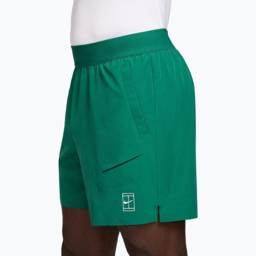 Pantaloni scurți de tenis pentru bărbați Nike Court Dri-Fit Advantage 6" malachite/white